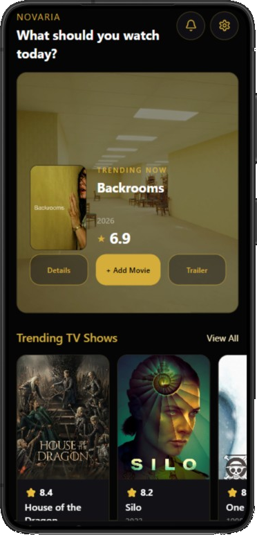 Novaria app tracking anime episodes and watchlist